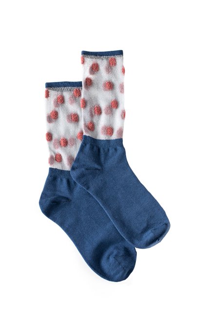 Spot Sheer Sock | Blue & Pink - ANTLER NZ