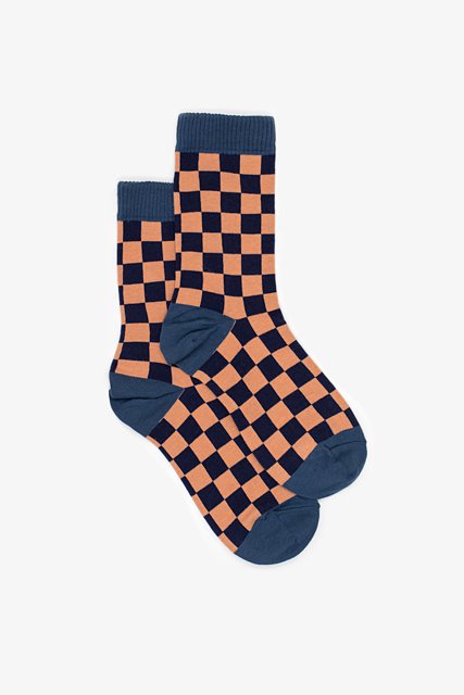 Checkered Sock | Navy & Clay - ANTLER NZ