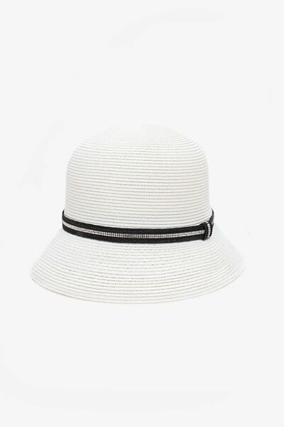 White Rhinestone Dome Hat