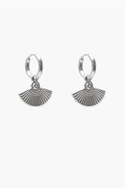 Antler Er25 Sfh Silver Fan Earring