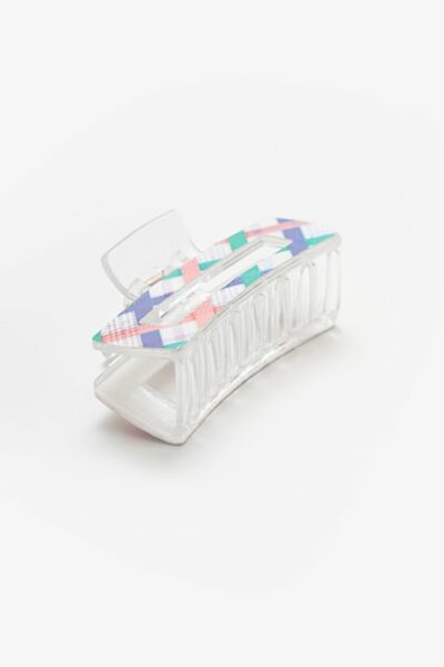Rainbow Plaid Claw Clip | Lilac