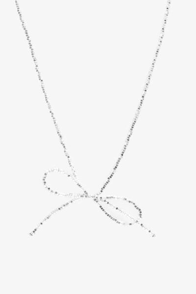 Antler Nk25 008 Silver Bow Necklace 1024px
