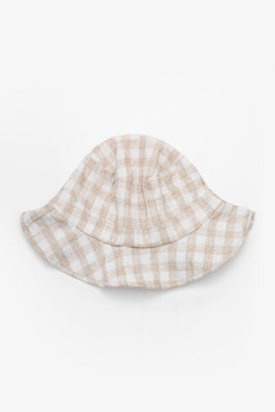 Antler Sh26 Gbo Gingham Bucket Hat Oat 1024px