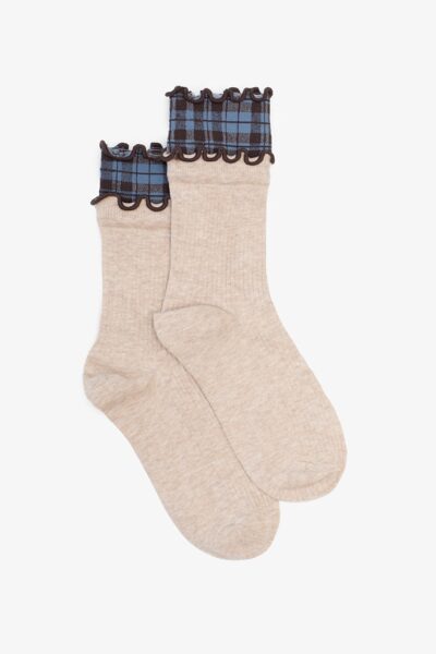 Antler Sw26 002 Oat Plaid Top Sock 1024px